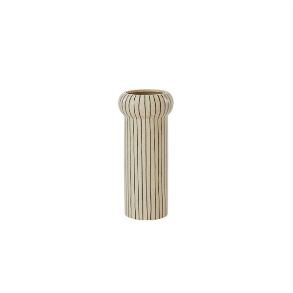 Vase beige en grès peint à la main Aki