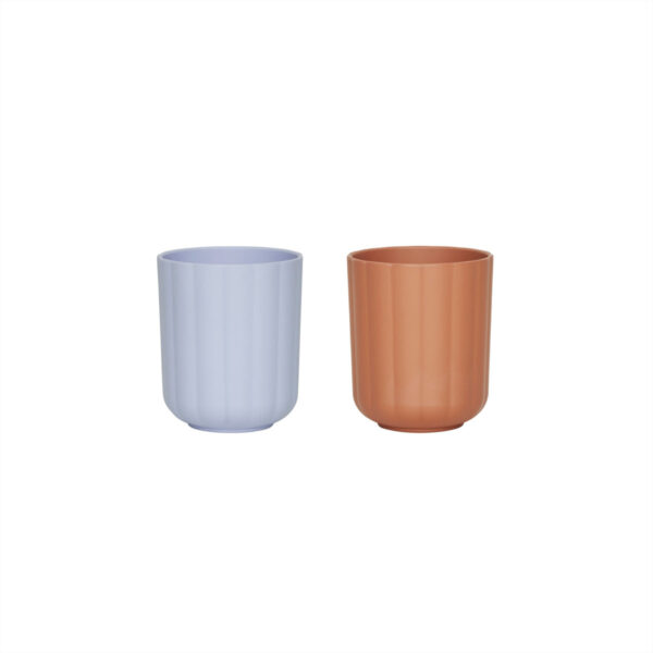 Tasse Pullo caramel et bleu - lot de 2