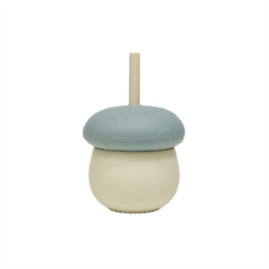Tasse enfant en silicone champignon bleu