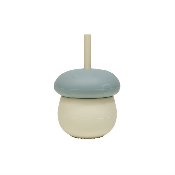 Tasse enfant en silicone champignon bleu