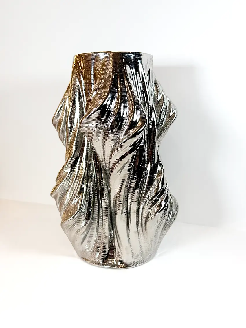 Vase torsadé argent - PM