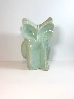 Vase Hibou bleu clair