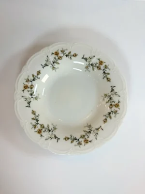 Assiette creuse marron fleurie rétro