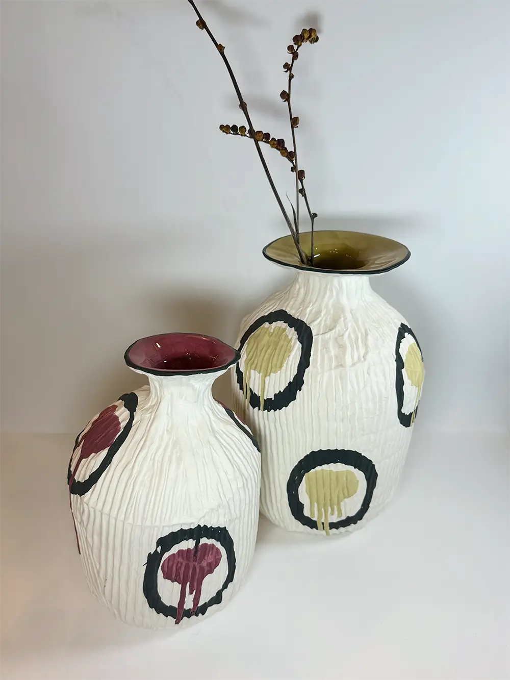 Vase arty jaune effet papier – Image 3