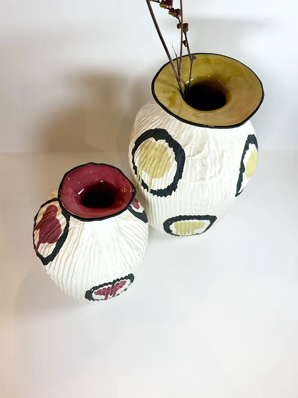 Vase arty jaune effet papier – Image 4