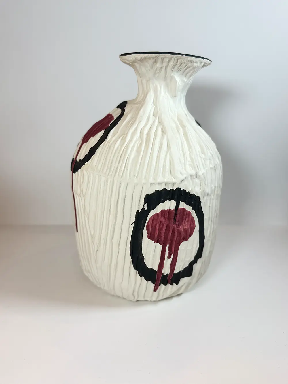 Vase arty jaune effet papier